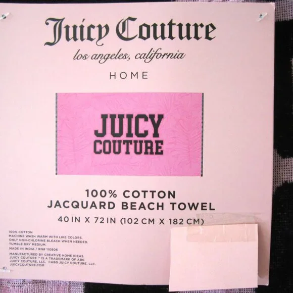 Juicy Couture Lavender Purple Jacquard Beach Towel 6 Ft - Picture 5 of 5